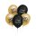 5 Luftballons Zahl 18 Happy Birthday Schwarz-Gold &oslash;30cm