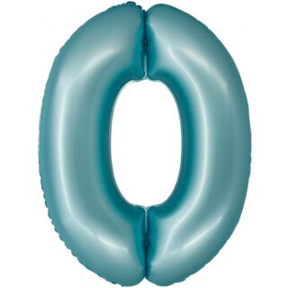 Godan Folienballon -Zahl 0- Blau-Hellblau Folie 76 cm-1St