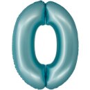 Godan Folienballon -Zahl 0- Blau-Hellblau Folie 76 cm-1St