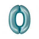 Luftballon Zahl 0 Blau-Hellblau Folie ca 76cm