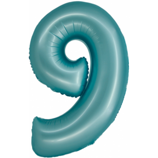 Godan Folienballon -Zahl 9- Blau-Hellblau Folie 76 cm-1St