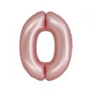 Luftballon -Zahl 0- Rosa Seidenglanz Folie ca 86cm