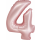 Godan Folienballon -Zahl 4- Rosa Folie 76 cm-1St