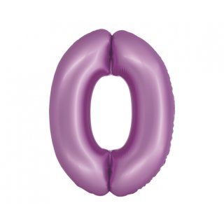Luftballon -Zahl 0- Violett-Hellviolett Folie ca 86cm