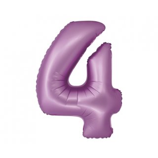 Luftballon -Zahl 4- Violett-Hellviolett Folie ca 86cm