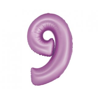 Luftballon -Zahl 9- Violett-Hellviolett Folie ca 86cm