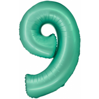 Godan Folienballon -Zahl 9- Grün Folie 76 cm-1St