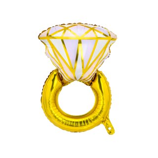 Partydeco Folienballon Diamantring Gold 95cm-1St