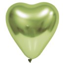 6 Herzballons Gr&uuml;n-Hellgr&uuml;n Spiegeleffekt...