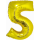 Godan Folienballon -Zahl 5- Gold Folie 76 cm-1St