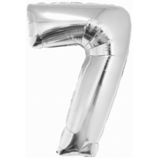 Godan Folienballon -Zahl 7- Silber Folie 76 cm-1St