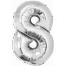 Godan Folienballon -Zahl 8- Silber Folie 76 cm-1St