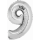 Godan Folienballon -Zahl 9- Silber Folie 76 cm-1St