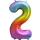 Godan Folienballon -Zahl 2- Regenbogen Folie 76 cm-1St