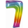 Godan Folienballon -Zahl 7- Regenbogen Folie 76 cm-1St