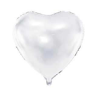 Herzballon Weiß Folie-Jumbo ø61cm