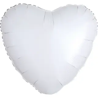 Partydeco Folienballon Herz Weiß Jumbo  ø61cm-1St