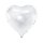 Herzballon Weiß Folie-Jumbo ø61cm