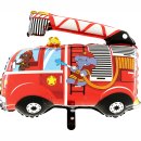 Luftballon Feuerwehrauto mit Tiere Folie 70cm