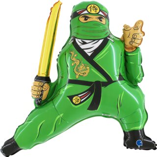 Grabo Folienballon Ninja Grün 99cm unverpackt-1St