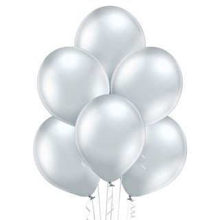 100 Luftballons Silber Spiegeleffekt ø30cm