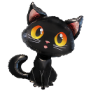 Luftballon Katze Schwarz Folie-Figur 90cm Flexmetal