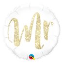 Luftballon Mr Weiß-Gold  Folie ø46cm