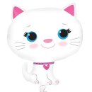 Anagram Folienballon Katze weiß 65cm unverpackt-1St