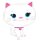 Anagram Folienballon Katze weiß 65cm unverpackt-1St