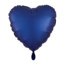 Herzballon Blau-Dunkelblau Seidenglanz Folie ø45cm