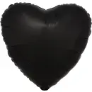 Anagram Folienballon Herz Schwarz Satin  ø45cm-1St