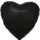 Anagram Folienballon Herz Schwarz Satin  ø45cm-1St