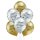 6 Luftballons Happy New Year Spiegeleffekt Gold Silber ø30cm