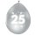 8 Luftballons -Zahl 25- Silber ø30cm nur für Luftfüllung