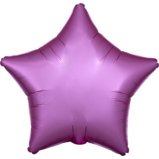Anagram Folienballon Stern Violett-Flamingo Satin ø45cm-1St