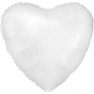 Anagram Folienballon Herz Weiß Satin  ø45cm-1St