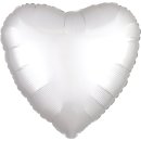 Herzballon Weiß Seidenglanz Folie ø45cm