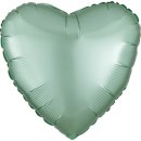 Herzballon Grün-Minzgrün Seidenglanz Folie...
