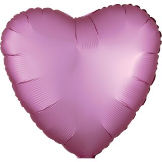 Anagram Folienballon Herz Violett-Flamingo Satin  ø45cm-1St