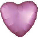 Herzballon Violett-Flamingo Seidenglanz Folie ø45cm