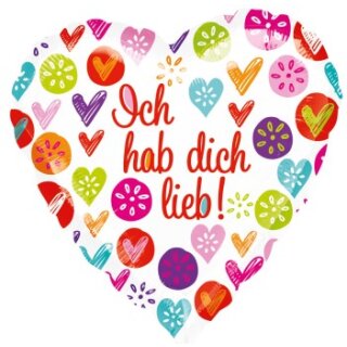 Anagram Folienballon Ich hab dich lieb  ø43cm-1St