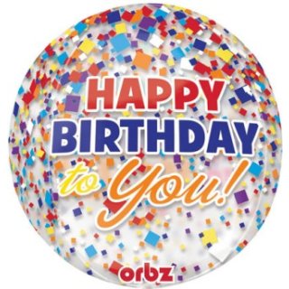 Luftballon Happy Birthday to You Orbz kugelrund Folie ø40cm