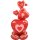Air-Loonz Luftballon Herzen stehend mit Standfuß Folie 139cm nur Für Luftfüllung