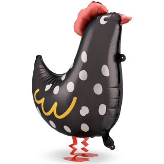 Partydeco Folienballon Hahn Schwarz 60cm-1St