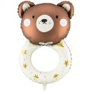 Partydeco Folienballon Teddybär Rassel 88cm-1St
