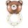 Partydeco Folienballon Teddybär Rassel 88cm-1St