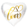 Folat Folienballon Love Weiß-Gold  ø45cm-1St