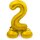 Folat Folienballon -Zahl 2- Gold mit Standfuß stehend 72cm-1St