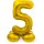 Folat Folienballon -Zahl 5- Gold mit Standfuß stehend 72cm-1St