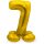 Folat Folienballon -Zahl 7- Gold mit Standfuß stehend 72cm-1St